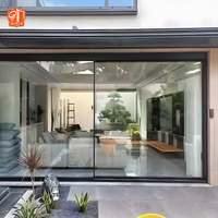 Puerta Corredera Exterior de Alta Seguridad Ultra Delgada con Cerradura Multipunto para Villa, Doble Vidrio Templado, Marco Estrecho de Aluminio