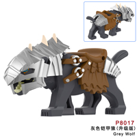 P8011-8018 Briques à assembler Jouets Animaux Médiévaux Loup DIY Blocs de Construction Éducatifs en Plastique Cadeau Jouets