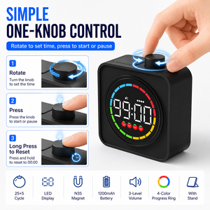 Minuteur numérique F10, batterie rechargeable, matériau ABS, 3 niveaux de <span class=keywords><strong>volume</strong></span>, compte à rebours/compte à rebours positif, mode Pomodoro pour la préparation aux examens, l'étude des enfants - Product Image 3