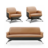 Bureau de réception personnalisé Bureau de direction Commercial Affaires Mobilier de bureau moderne Canapé en cuir pour le bureau
