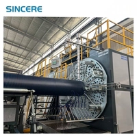 HDPE PP PPR PLC Einschneckenextruder mit Motorgetriebe, Fernbedienung, Großkaliber-Hohlwand-Strukturrohr, Automatisches Wellrohr-System