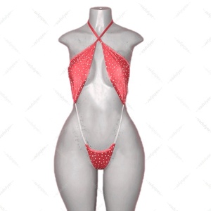 <strong>Wholesale</strong> Exotic Dancewear Customize Fishnet Diamond <strong>Stripper</strong> <strong>Clothes</strong> With Thongs - Product Image 3