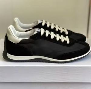 High-End Designer Casual Sports Shoes Comfortable <b>Block</b> Style Walking Shoes Lace-Up Lightweight Fashion Trend Cotton Fabric - Product Image 1