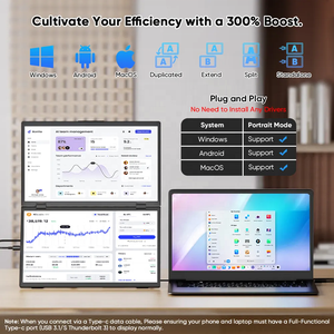 15.6 inch sang trọng nhôm trường hợp máy tính xách tay 2.5K 2nd màn hình mở rộng gấp kép di động IPS hiển thị OEM bán buôn tùy chỉnh nhân đô<span class=keywords><strong>i</strong></span> - Product Image 3