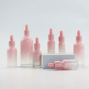 Vendita all'Ingrosso di Flaconi Contagocce in Vetro Sfumato <span class=keywords><strong>Rosa</strong></span> da 5ml, 10ml, 15ml, 30ml, 50ml, 100ml per Cosmetici e Oli Essenziali con Tappi <span class=keywords><strong>Rosa</strong></span> - Product Image 5