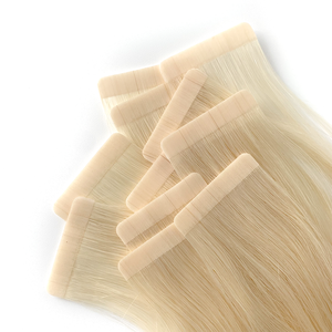 <span class=keywords><strong>Extensions</strong></span> de <span class=keywords><strong>cheveux</strong></span> russes 100% <span class=keywords><strong>cheveux</strong></span> humains Remy teints blonds lisses, double trame, double ruban adhésif, trame unique - Product Image 3