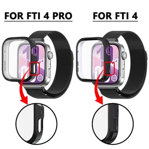 Bracelet de montre magnétique en acier inoxydable Milanese Loop pour Watch Fit 5 <span class=keywords><strong>Pro</strong></span> / Fit <span class=keywords><strong>4</strong></span> <span class=keywords><strong>Pro</strong></span> / 3, accessoires de bracelet - Product Image 4