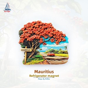 L'âme poétique d'une personne chinoise, aimants de réfrigérateur pour routes rurales de <span class=keywords><strong>Maurice</strong></span>, autocollants magnétiques 3D, souvenir de voyage, cadeau, décoration intérieure - Product Image 1