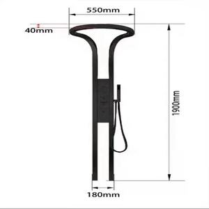 Pomme de douche cascade en métal gunmetal, pomme de douche de massage pour salle de bain, eau chaude et froide, ensemble de pomme de douche Fleurs <span class=keywords><strong>Renverse</strong></span> <span class=keywords><strong>La</strong></span> Ducha - Product Image 6