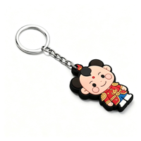 Pinshuo, fabricant depuis 20 ans, porte-clés en caoutchouc souple PVC 2D avec impression UV écologique, logo personnalisé, pour cadeaux promotionnels