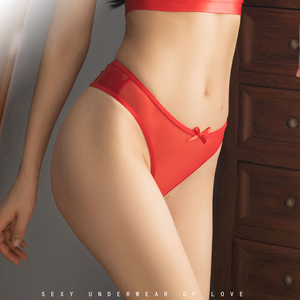 Intimo Femminile, Slip con Lacci Incrociati in Pizzo e Rete, <span class=keywords><strong>Perizoma</strong></span> in <span class=keywords><strong>Pelle</strong></span>, Mutandine Tinta Unita - Product Image 6