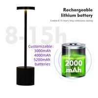 Lampe de table LED portable sans fil rechargeable, design moderne et épuré, bras flexible, gradation tactile à 3 niveaux, protection oculaire, en aluminium