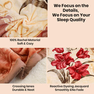 Emballage sous vide Super Soft Warm 2 Ply Réversible Korean Mink Fleece Brown Thermal King Size Bed Blanket Heavy Raschel Bed Blankets - Product Image 6