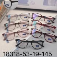 Nouvelle monture de lunettes œil-de-chat rouge bordeaux tendance pour la correction du contour du visage avec plaquettes nasales 18318