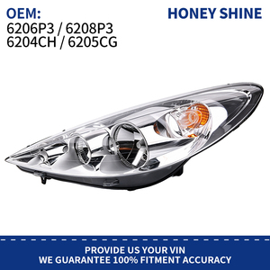 Faro Anteriore Alogeno OE 6206P3 6208P3 per Peugeot 207 <span class=keywords><strong>206</strong></span> Plus 207 Compact, Ricambio Faro 6204CH 6205CG - Product Image 2