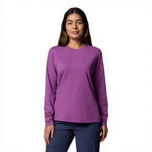 Camiseta de Manga Larga con Cuello Redondo para Mujer, Fabricante Profesional, Top Básico Informal, Tela Jersey Suave, Marca Privada, Venta al Por Mayor - Product Image 1