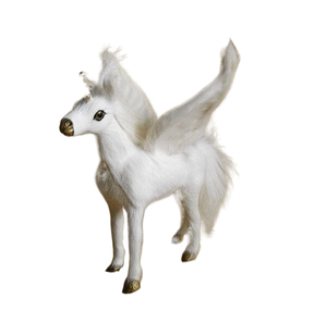 Décoration de vacances simulée licorne Mini modèle statique artisanat animal en peluche pour arbre de Noël ou fenêtre de maison décorations de bureau - Product Image 1