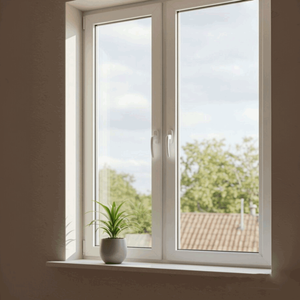 หน้าต่างบานเปิด UPVC สีเทาแอนทราไซต์  แบบเคลือบฟอยล์ลายอะลูมิเนียม  ดีไซน์ทันสมัย  กระจกสามชั้น  ประหยัดพลังงาน - Product Image 2