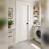 Porte intérieure moderne en pin, style panneau unique, finition Shaker, apprêt blanc, écologique, pour décoration de bâtiment, installation facile