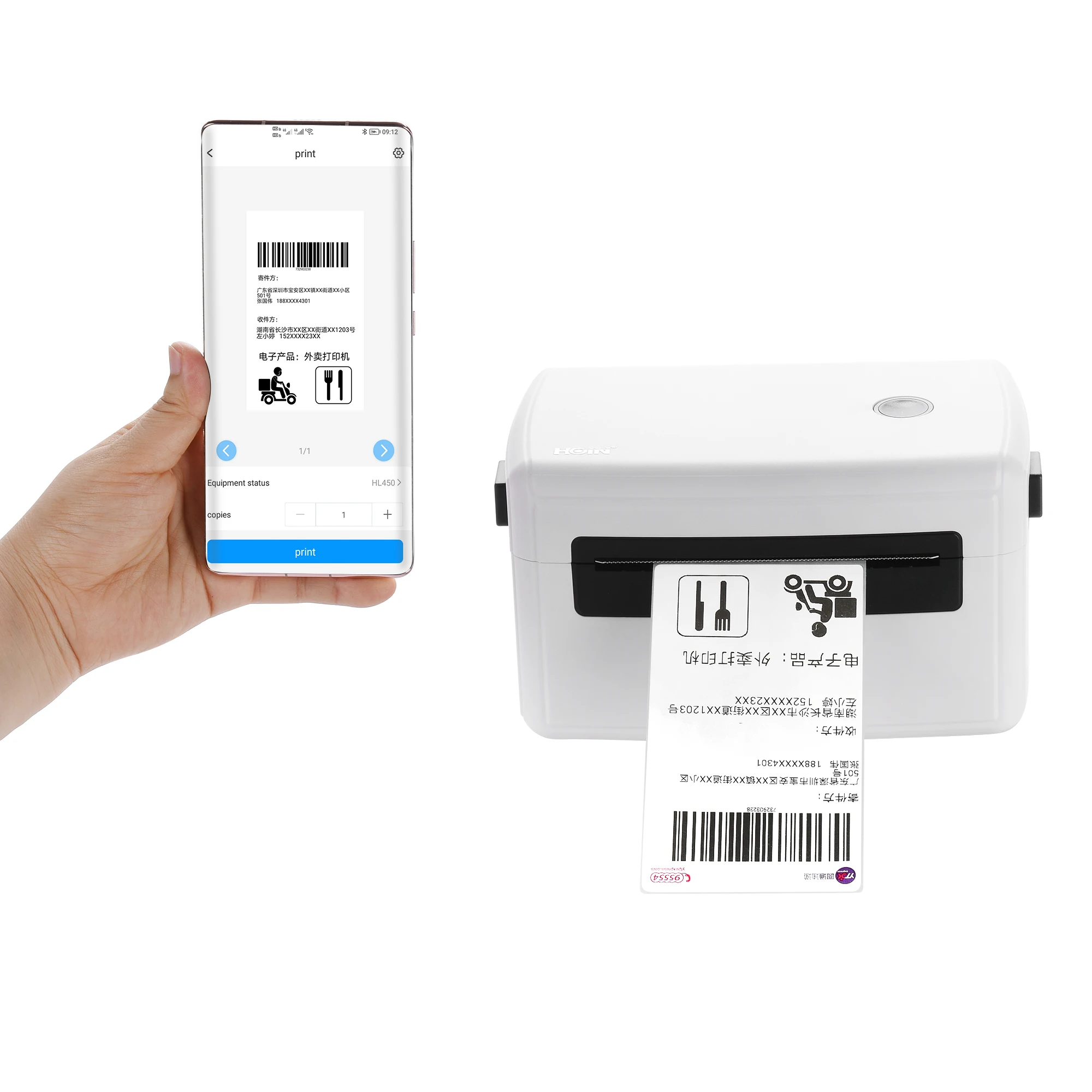 4x6 Direct Thermal Label barcode Printer label printer roll Inkless Printing for Shipping Bills, Stickers, Images, Tags