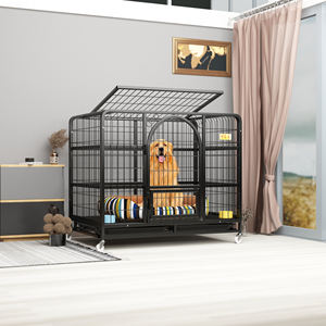 Büyük boy özel köpek kafesi ağır çatılı kulübesi XL ırkları için çıkarılabilir Pan barınak damızlık iş çözümü ile istiflenebilir - Product Image 6