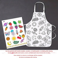 Tablier en polyester imperméable fait main à colorier soi-même pour enfants - Cadeau idéal pour la maternelle, la salle d'art et le graffiti - Lavable en machine