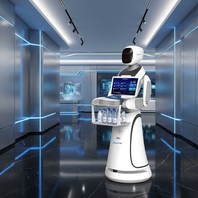 Artificial Intelligence Restaurant Automation 2026 AI Robot Restaurant Trackless Food Delivery Robot Efficient Meal Delivery