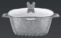 Batterie de cuisine robuste en aluminium, 6 pièces, comprenant des casseroles de 20, 24 et 28 cm, avec poignée intégrée et revêtement marbré, pour la vente en gros et l'approvisionnement en cuisine