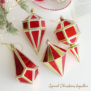 Red Finial Drop Christmas Ornament Hanging Christmas Finial Ornaments Plastic Shatterproof <b>Decor</b> for Xmas Tree <b>Winter</b> Supplies - Product Image 3