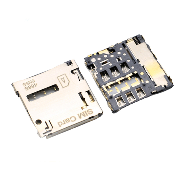 Micro Sim Female Connector 4 Pin Push-Push SUS Type C USB 6P Pin Card Slot Holder for PCB Push H1.27 Dip1.4mm Socket