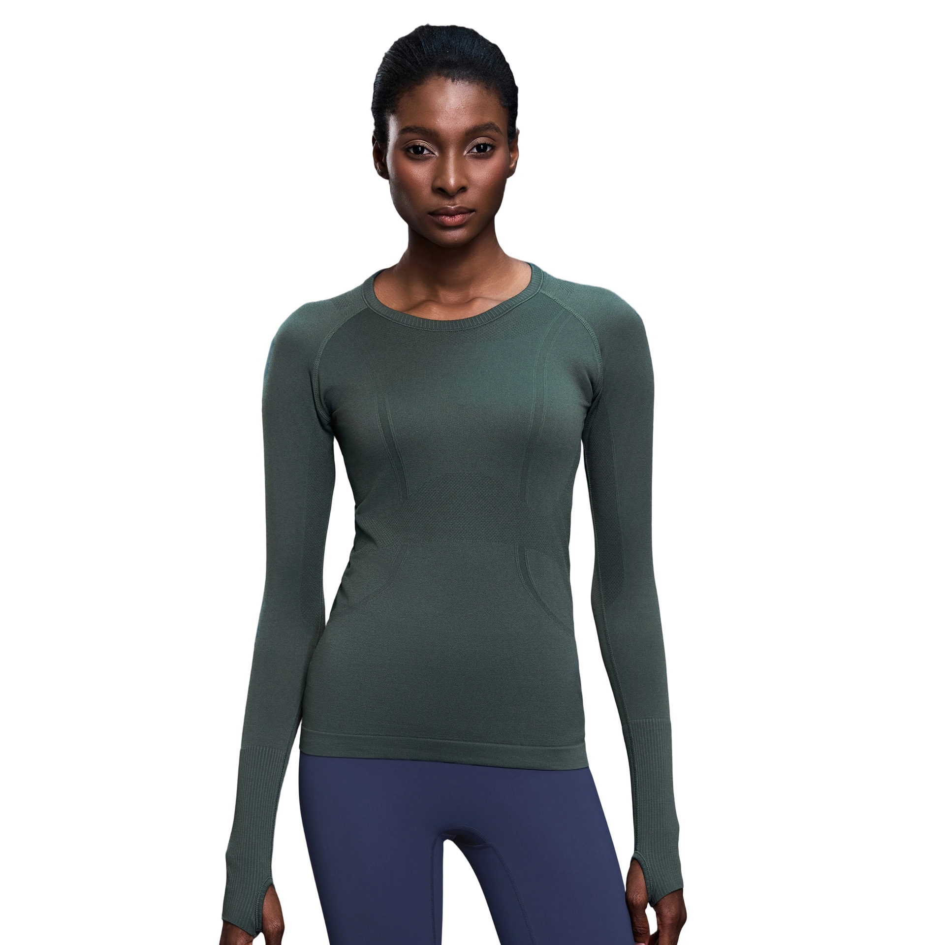 New Seamless Yoga Top with Long Sleeves - Women's Sport Running Comfortable and Breathable Fitness Clothing