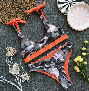 Sexy deux pièces vintage taille haute modestes maillots de bain pour femmes - Product Image 3