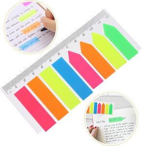 Fournitures de bureau scolaires, marqueurs de page néon, onglets d'index en papier offset, mémos, bloc-notes, notes autocollantes, marque-pages imperméables, règle de 12 cm - Product Image 3