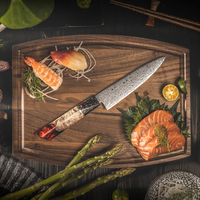 Couteau à fruits de style japonais en acier damas à haute teneur en carbone de haute qualité couteau de chef de cuisine avec manche en bois et en résine