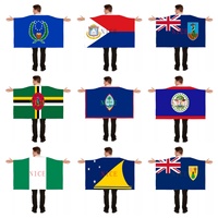 Drapeau corporel personnalisable à motif de drapeau national, imprimé numériquement, écologique, confortable en polyester pour le sport des adultes de tous âges