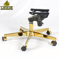 Base de chaise de bureau en alliage d'aluminium plaqué or titane, mécanisme de réclinaison rotatif réglable en hauteur, 5 étoiles, luxueuse
