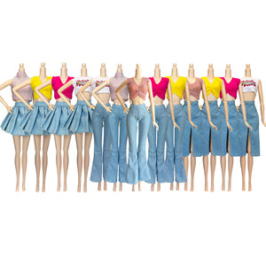 Nouveauté, ensemble de vêtements en cuir de 30 <span class=keywords><strong>cm</strong></span> (11,5-12 pouces), veste, t-shirt, pantalon, jupe pour poupée 1/6 - Product Image 2