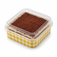 Boîte à gâteau carrée transparente en PET de 5 mm avec couvercle anti-buée pour tiramisu, mousse, desserts, pâtisseries, emballage alimentaire à emporter, vente en gros