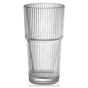 Vaso de Vidrio Hongfei de 600 ml de Gran Capacidad, con Rayas, Resistente a Altas Temperaturas, Tapa Transparente, Pajita, para Café, Jugo, Personalizable - Product Image 6