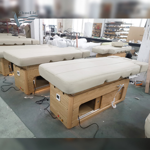 Lit SPA en bois coréen <span class=keywords><strong>Salon</strong></span> de beauté cosmétique pour le visage Lit à cils Tables et lit de massage électrique automatique à 3 moteurs - Product Image 5