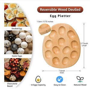 Wooden Egg <b>Storage</b> <b>Tray</b> 12 Compartment Fresh Keeping Kitchen Display <b>Tray</b> For Eggs And Snacks - Product Image 4