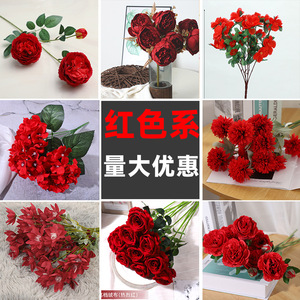 Bouquet de fleurs artificielles rouges en mousse PE, bouquets de roses pour mariage, hôtel, décoration de la maison - Product Image 2