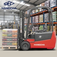 HANGCHA A-Serie 1,5 Tonnen 3-Rad Elektro-Gabelstapler 24V Batterie Kleiner Wendekreis Gabelstapler für Schmalgang-Lagerhallen