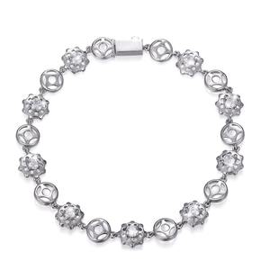 สร้อยข้อมือเซอร์โคเนียทรงลูกบาศก์5A กลมสำหรับผู้หญิงสร้อยข้อมือทองเหลืองติดเพชรหรูหราป้องกันการเสื่อมเสียคุณภาพสูง - Product Image 1