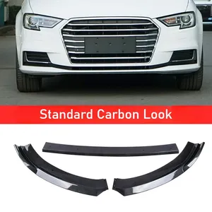 Pour Audi A3 S3 8V 2017 2018 2019 2020 – Kit de tuning 3 pièces : Lame de pare-chocs avant, spoiler et protection de carrosserie - Product Image 3