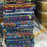 Tissu en satin 100 % coton véritable, imprimé wax africain doré, grand format, pour la confection de chemises pour filles et garçons