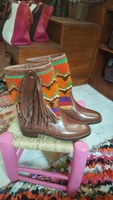 Bottes Kilim Roman en cuir véritable pour femmes, été, automne, hiver, mi-hautes