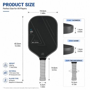 <span class=keywords><strong>Raquette</strong></span> de pickleball Ben Johns 16 mm en fibre de carbone Gen3, noyau en nid d'abeille thermoformé, légère et durable, pour adultes - Product Image 3