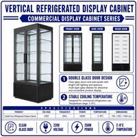 Vitrine réfrigérée verticale à double porte vitrée commerciale 220V 250W 2-8 ° Réfrigérateur vertical pour boissons