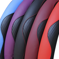 Housse de Volant Sport en Cuir PU et Fibre de Carbone Compatible avec Chevrolet Captiva Renault Clio 4 Suzuki Vitara MG ZS BMW E92